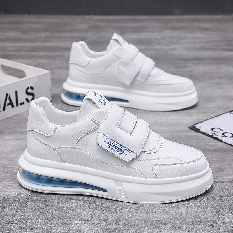 Обувь для мальчиков, универсальная, трендовая, на воздушной подушке, белые туфли, мужская обувь на платформе, белые модные туфли, ленивые туфли, пятно