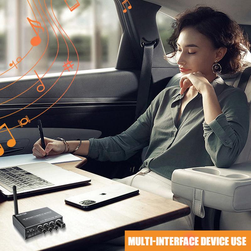 VAORLO Bluetooth 5.3 Audio Receiver+Coaxial DAC Converter+USB U-Disk Play+6.5 Micrphone Karaoke Wireless Adapter 3.5MM AUX RCA