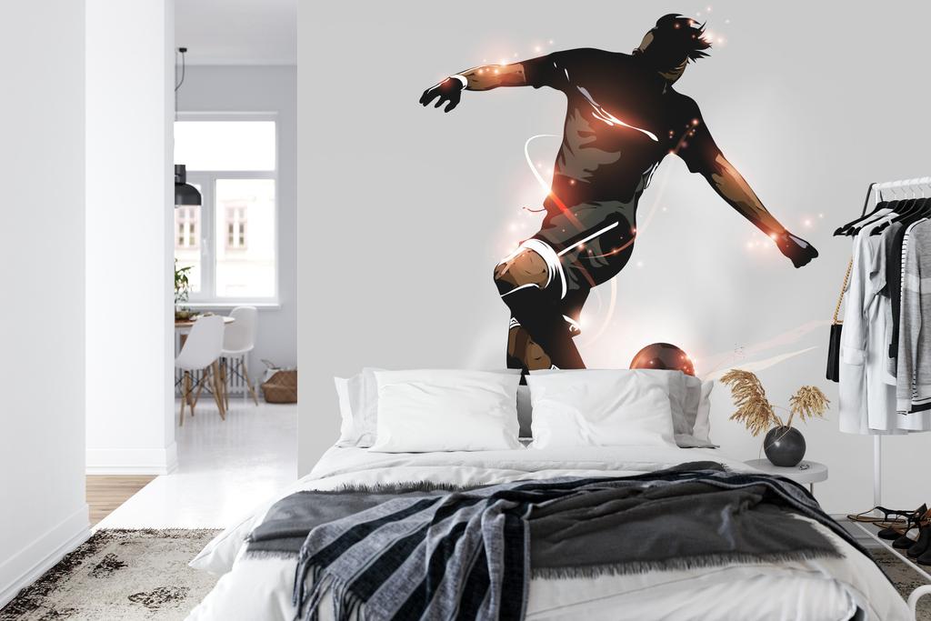 Photomural Abstract Soccer Player In Flight Washable Fleece 312x219