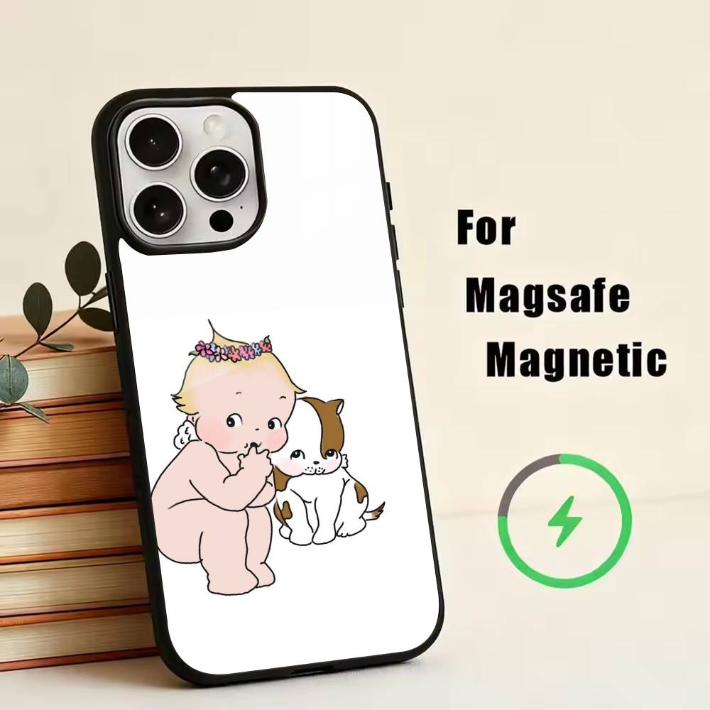 Милый чехол Kewpie Baby для iPhone 17, 16, 15, 14, 13, 12, 11 Plus, Pro, магнитный, для беспроводной зарядки Magsafe