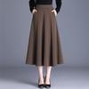 Драпировка облегающая плиссированная шовная модная юбка А-силуэта большого размера осенняя длинная юбка в стиле вестерн с высокой талией