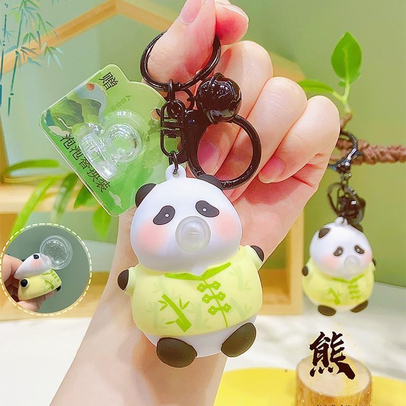 Cartoon Panda Silicone Keyring With Bubble Effect For Daily Use And Key Organizer