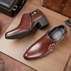 39-46 Оригинальная мужская кожаная обувь Высокие каблуки Слипоны Верх с принтом заклепок Танцевальная обувь Мужская Банкетная Вечеринка Сцена Повседневная обувь Для Мужчины