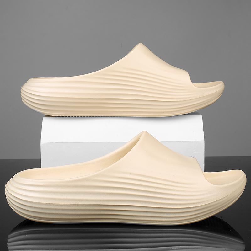 Модные летние трендовые мужские тапочки, нескользящие сандалии, толстая мягкая домашняя обувь на платформе, для душа и ванной, повседневная обувь