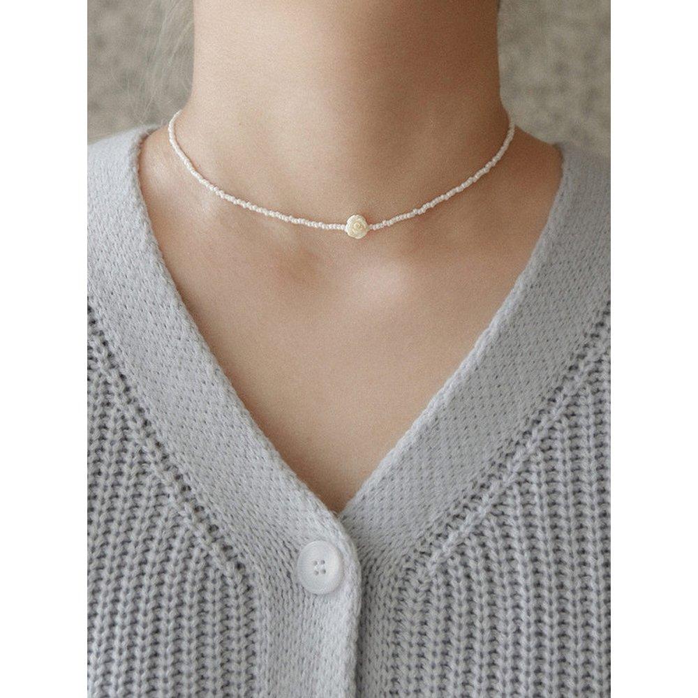 Rose Pendant Beads Necklace N01176