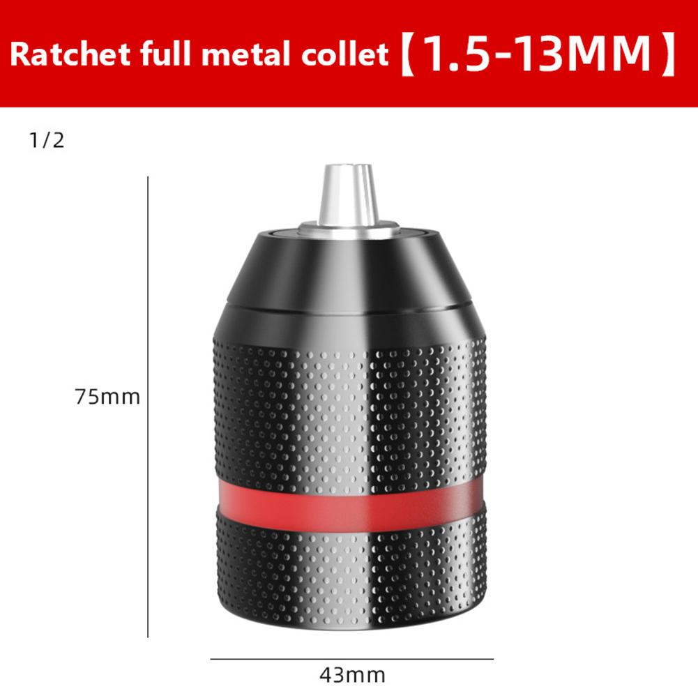 Professional Metal Heavy Duty 1/2-20UNF 0.8-13mm Keyless Drill Chuck Hex Shank/SDS/Socket Square Female Adapter Hardware Tools