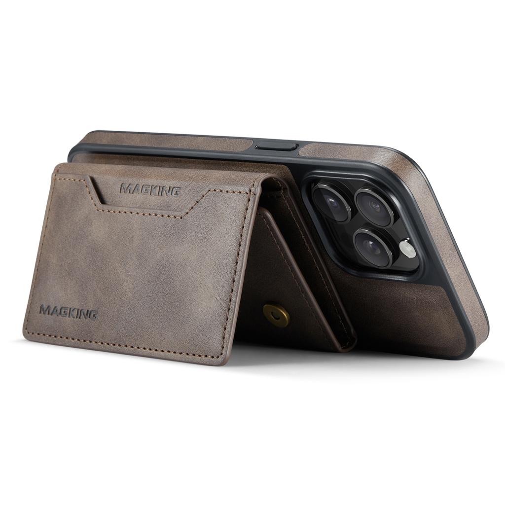 Чехол MAGKING K2 Series для iPhone 16 Pro Max, совместимый с MagSafe PC+TPU+PU Leather RFID Blocking Phone Cover с кошельком