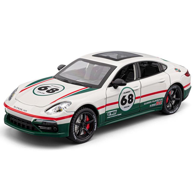 Спрей 1/24 Модель суперкара Porsche Panamera со звуком и светом Коллекция Миниатюрная Машина Литая Игрушечная Машина Детский Подарок для Мальчика Хобби
