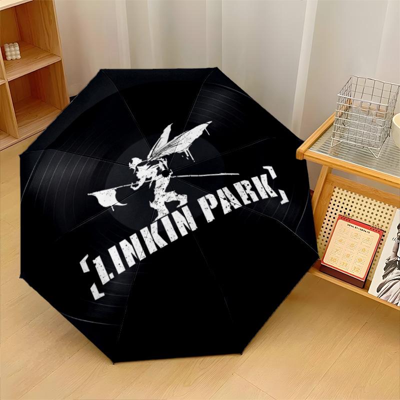 Принт Linkin Park 8?Автоматический зонт с ребрами, ветрозащитный, легкий, складной, для путешествий на открытом воздухе