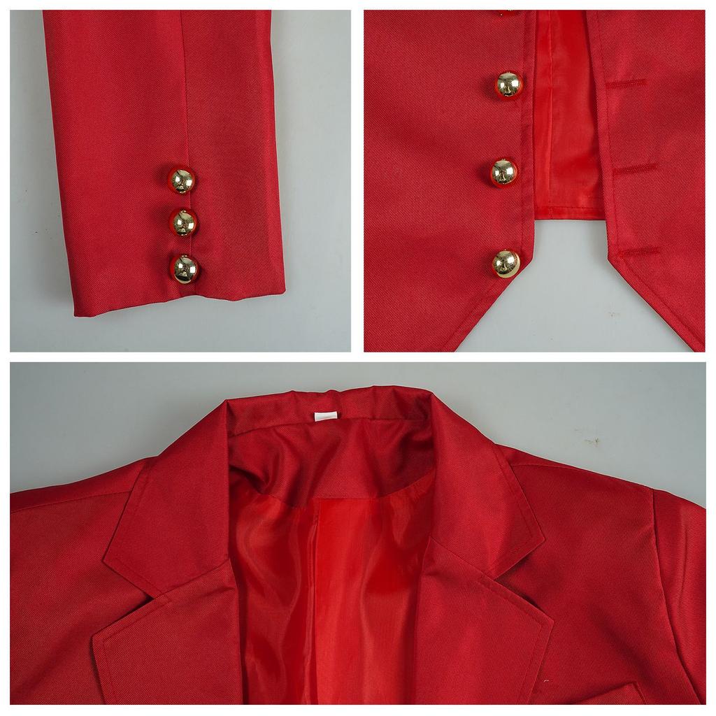 Beetlejuice Cosplay Costume, Halloween Red Suit Full Role Play Outfit