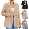 Lady Blazer Coat Women's Suit Coat Formal Business Style with Button Closure Lapel Pockets for Fall/spring Loose Blazer