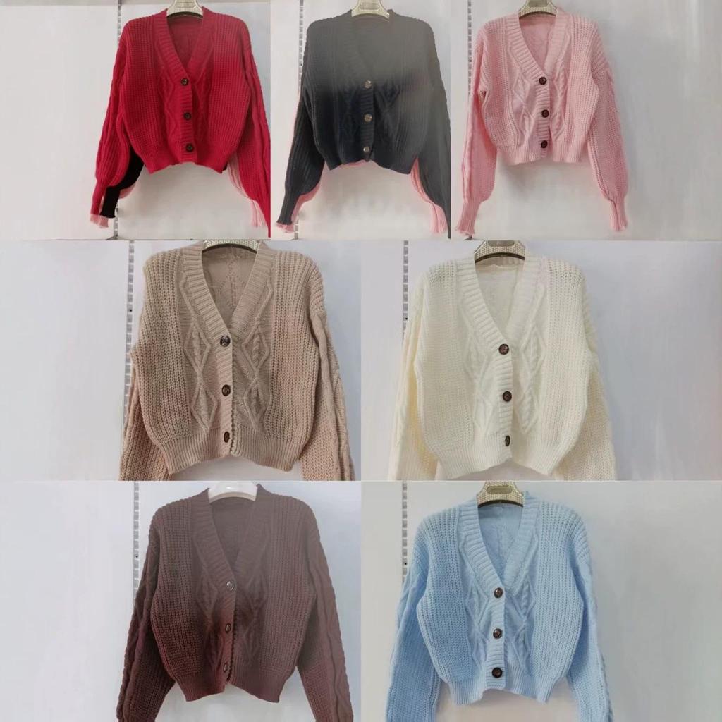Lazy Autumn/Winter Women's Loose Knit V-neck Cardigan - Japanese Korean Style