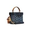 COACH handbag Kay 20 Classic Presbyopic Chambray Fragrant Cloth All-over Printed Knob Flap Tassel Box Bag Shoulder Crossbody Bag Fabric and Calf