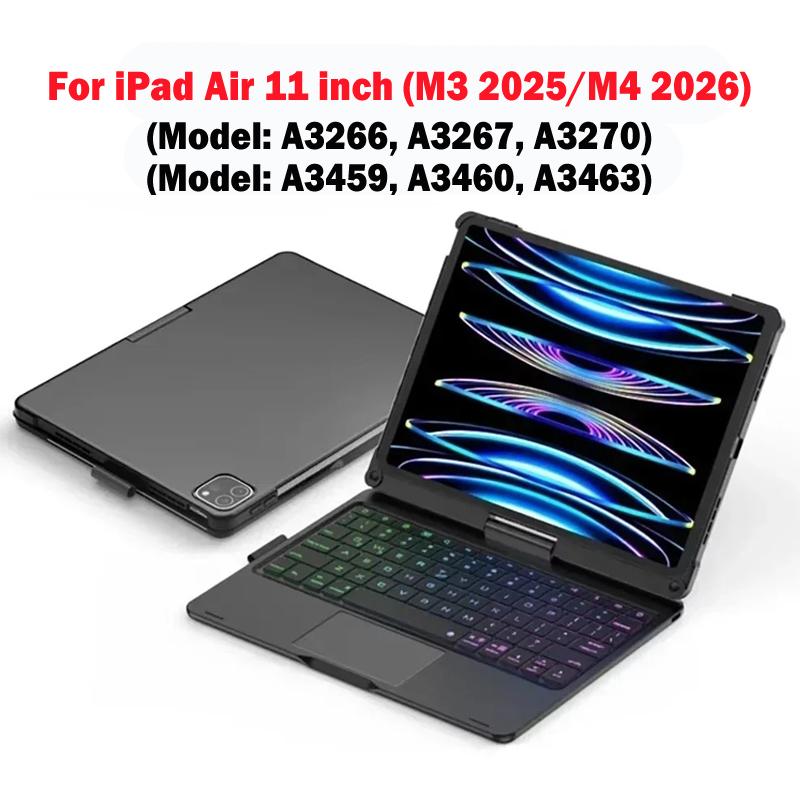 New Magic Keyboard For iPad 11th Generation 2025 A16, Keyboard Case For iPad Air 7 11 13 inch 2025 M3, 360 Degree Flip Backlit