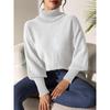 Women's Fall/winter Solid Color Simple Bat-sleeved Turtleneck Sweater