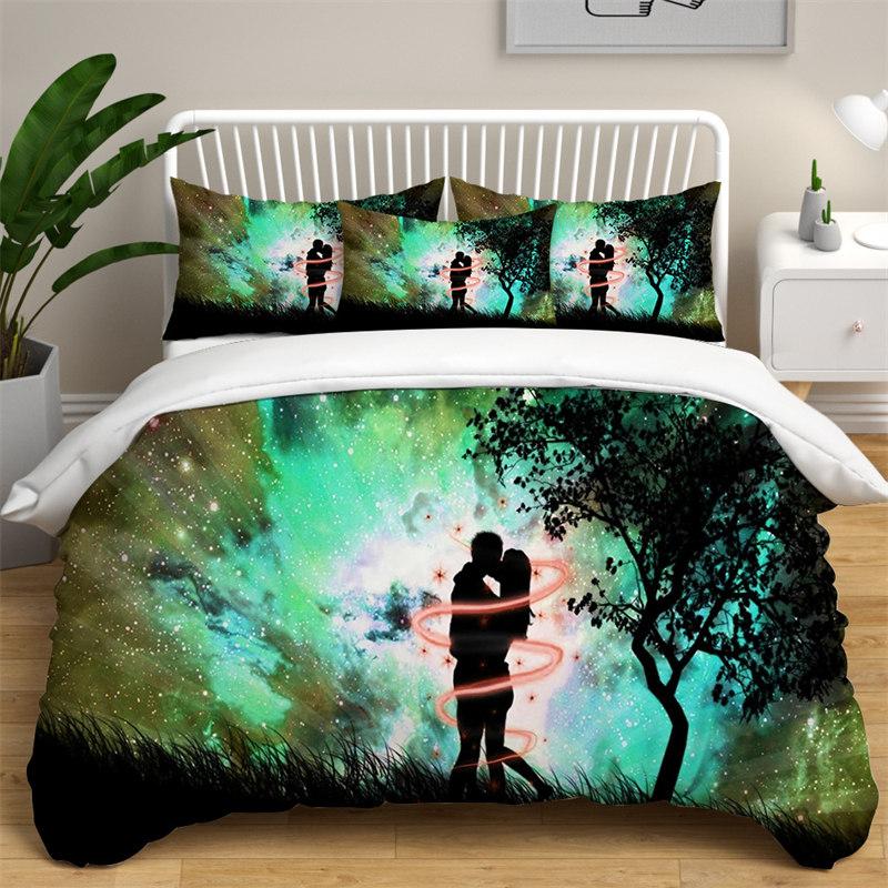 Love Heart Bedding Collections Queen Size Microfiber Romantic Wedding Duvet Cover Collection Gift For ValentineS Day For Girls Women Bedroom