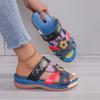 Женские сандалии большого размера, сандалии и тапочки на толстой подошве в этническом стиле с цветами в стиле тотем