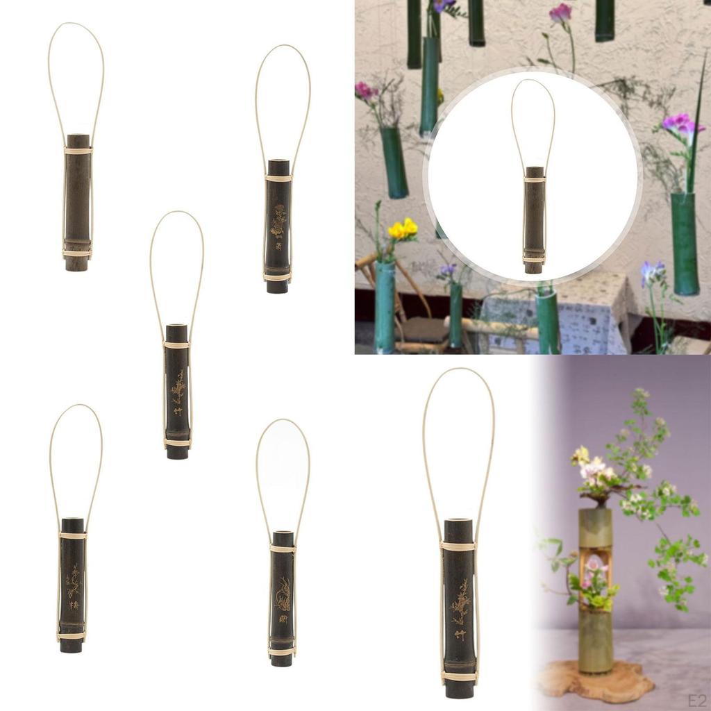 Bamboo Flower Vase Table Centerpiece Decorative Tabletop Ornament Modern Minimalist Design