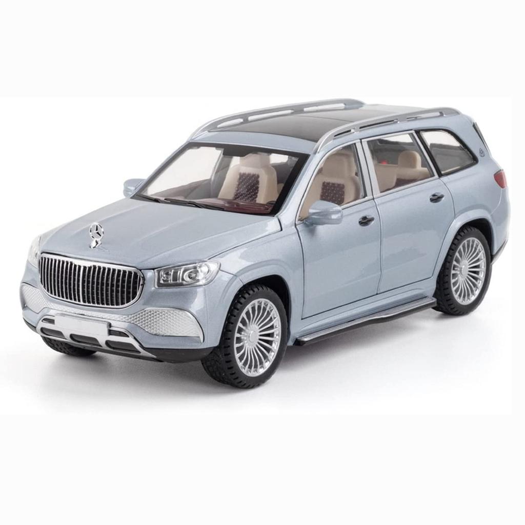 1:24-масштабная металлическая модель автомобиля GLS600, модели автомобилей из литого сплава, 6 дверей можно открыть с помощью звуковых и световых игрушек для детского орнамента