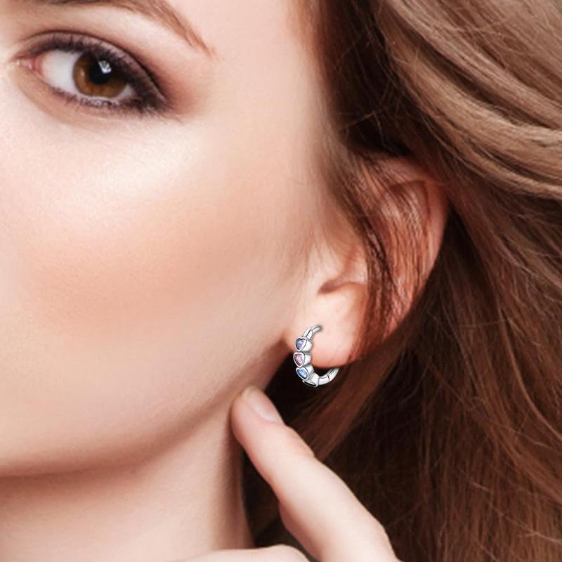 Нежные серьги из циркония для женщин, красочные украшения в форме сердца, милые и свежие украшения.