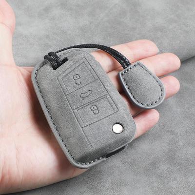 Для VW Volkswagen Polo Golf Passat Beetle Tiguan Skoda Octavia Kodiaq Seat Leon Altea Бесключевой кожаный чехол-обложка для складного автомобильного ключа