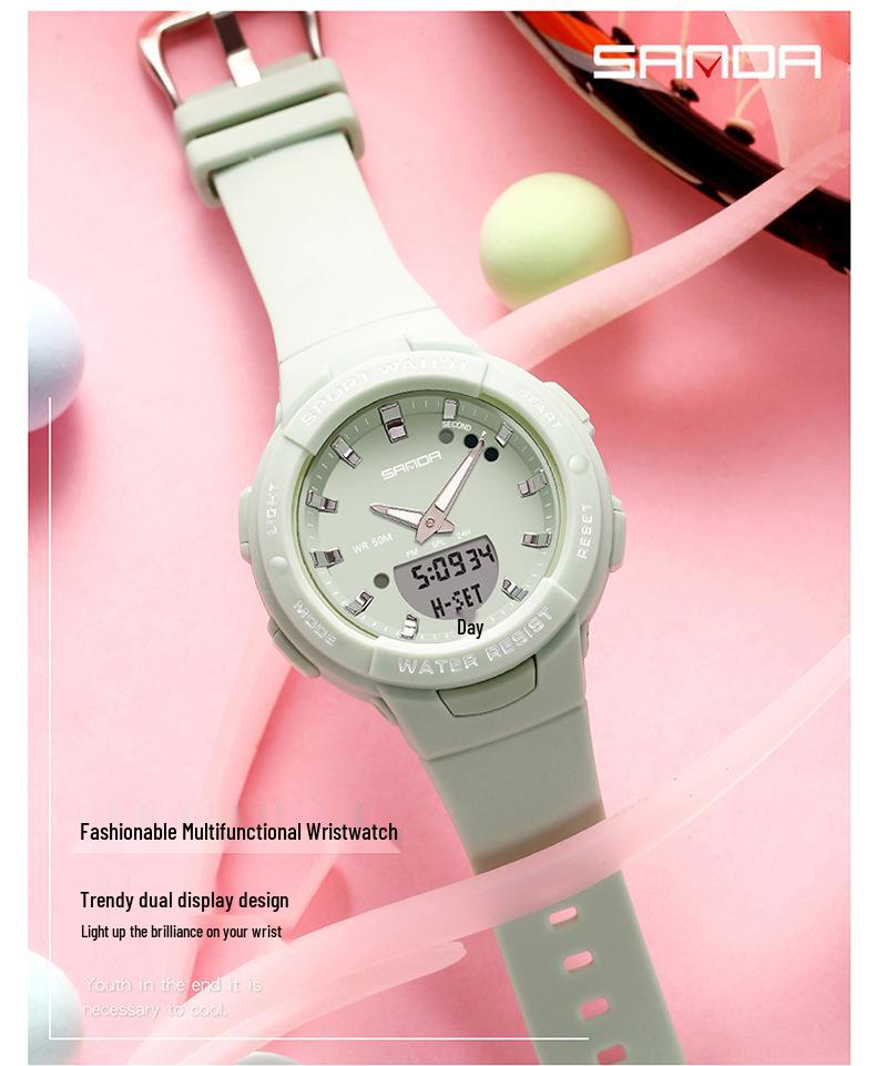 SANDA Водонепроницаемые повседневные наручные часы Dopamine Trend для мужчин и женщин