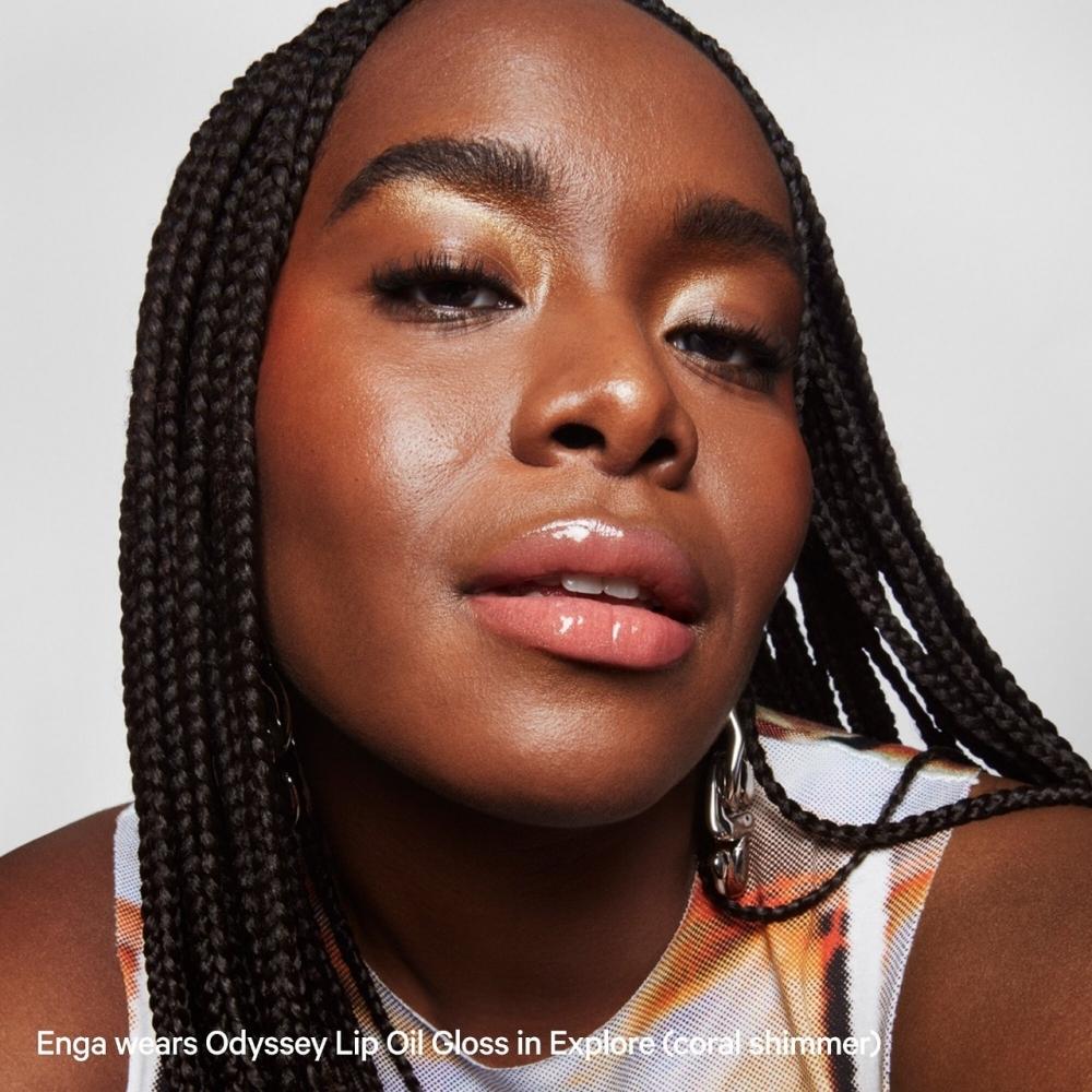 Milk Makeup Odyssey Hydrating Non Sticky Lip Oil Gloss 0.2 Oz   6.5 Ml Explore Coral Shimmer