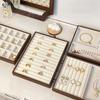 Multi-Compartment Wooden Jewelry Display Tray Velvet Lining Pendant Display Plate  Show Case Props