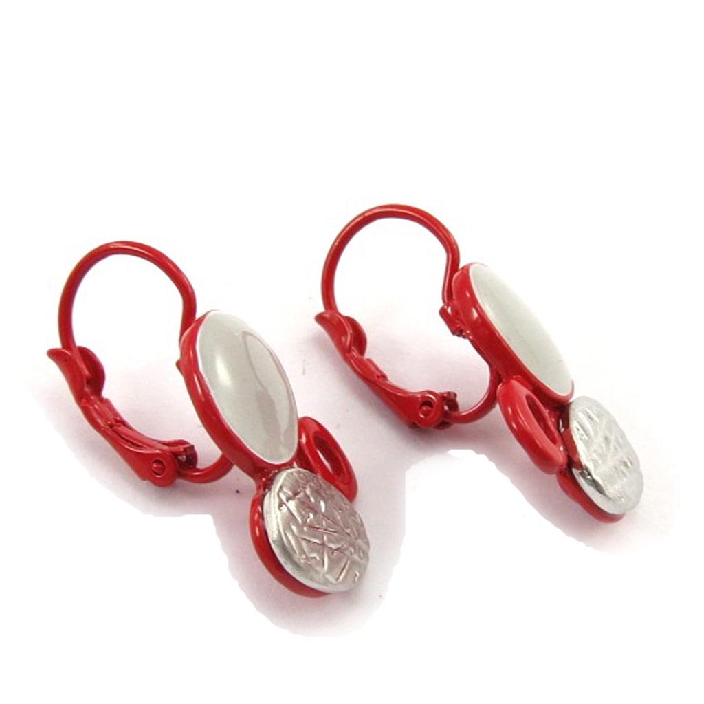 NOA [K0218] - Дизайнерские серьги "Сисси" красно-серые