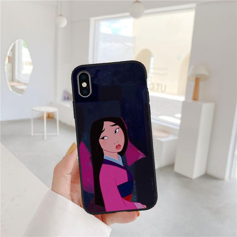 BF83 Чехол-ракушка для телефона с принтом принцессы Мулан для iPhone 16 15 14 13 12 Pro Max Plus Mini
