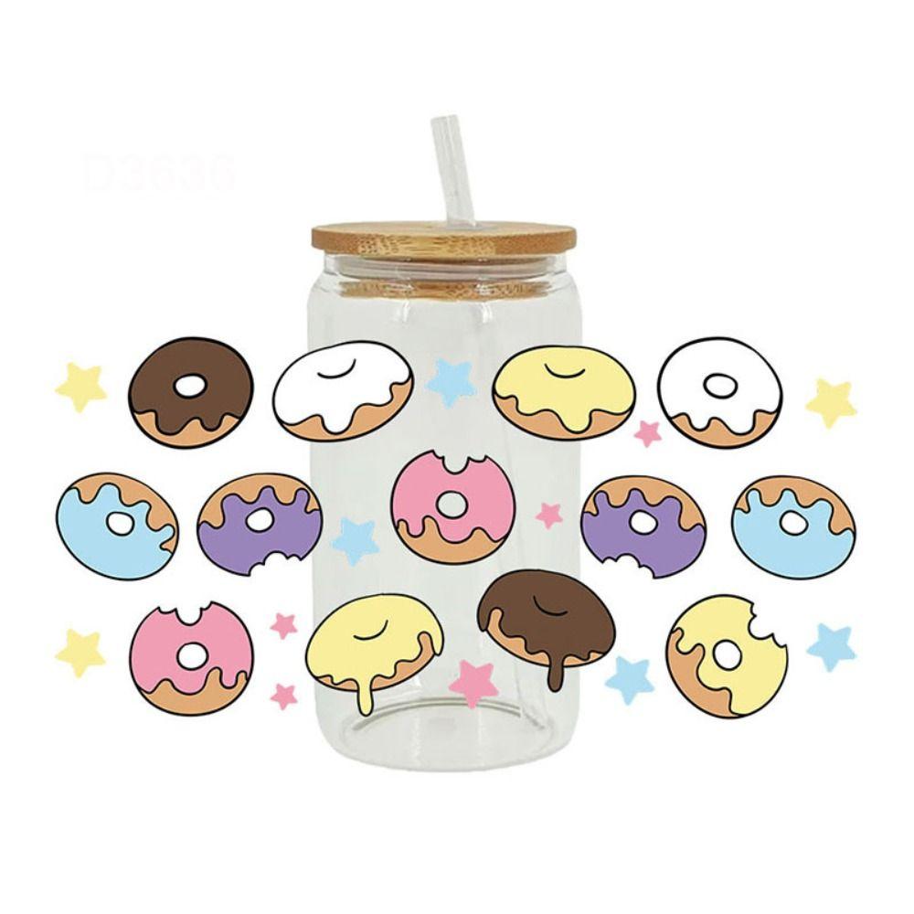 Кофейные печатные 3D УФ-наклейки для переноса DTF Водонепроницаемые наклейки на чашки Новые обертывания для чашек 16 унций