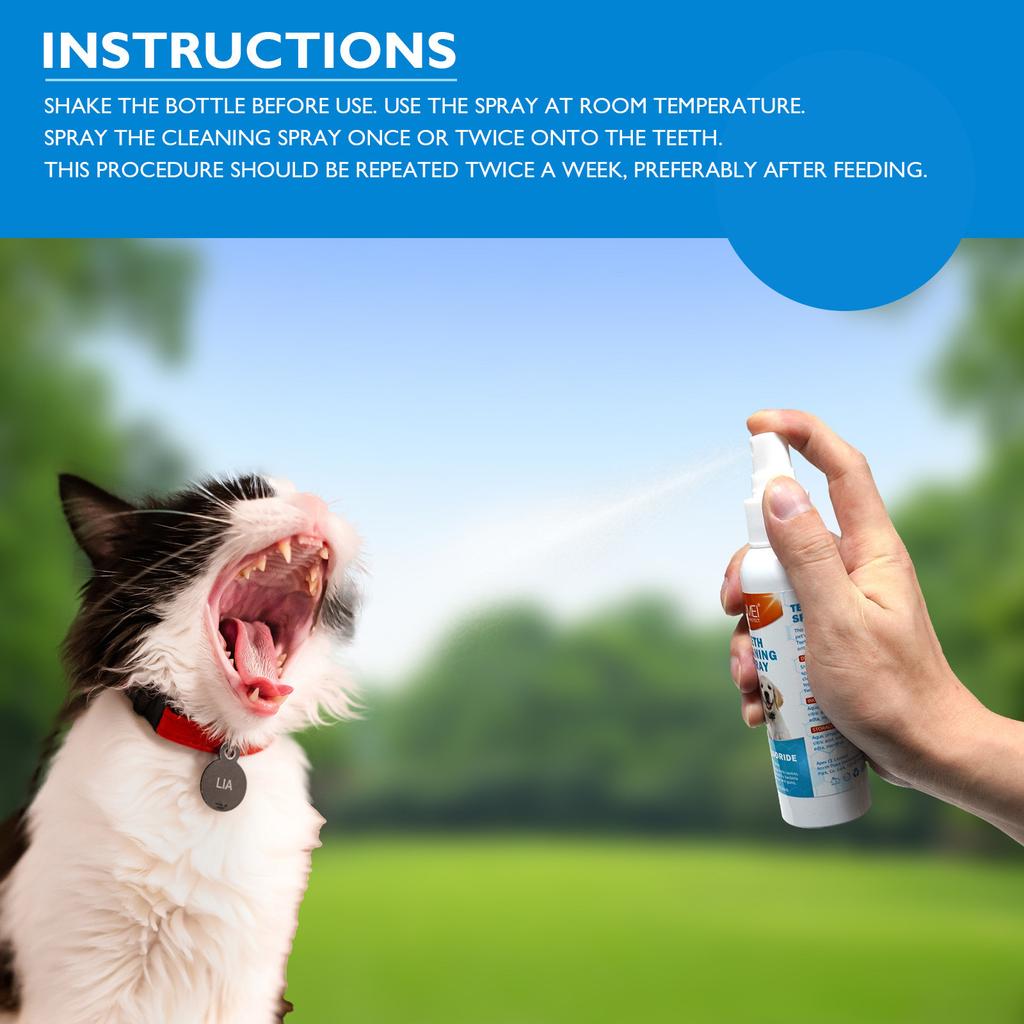 Pet Oral Spray For Cats And Dogs To Clean The Oral Stomach, Decontamination And Sterilization, Effectively Bad Breath 120ml