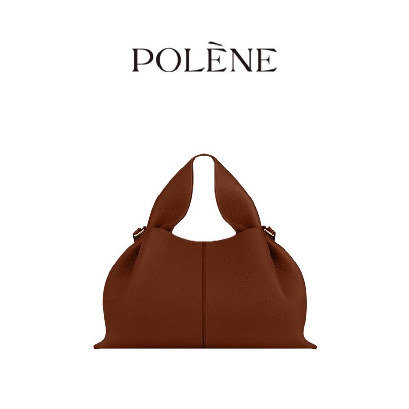 French Luxury Genuine Leather Dumpling Handbag - Retro European & American Design