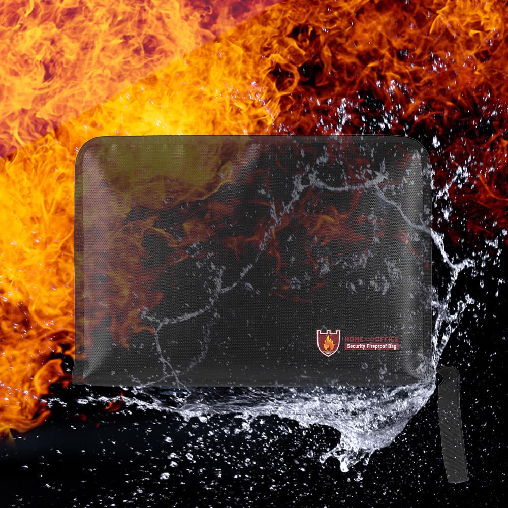 Огнестойкие водонепроницаемые безопасные сумки для документов размера А4 Расширяемая папка для файлов Двойные молнии 12 карманов
