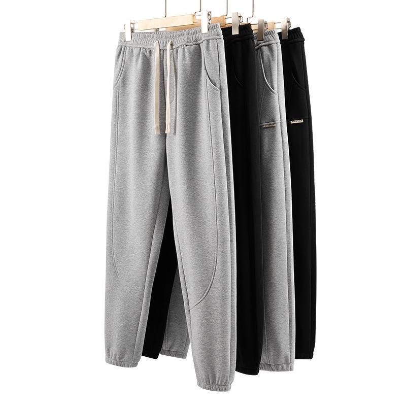 Gray Pants Men's Spring and Autumn Trend New Trousers Versatile Leggings Sweatpants Loose Boys Sports and Leisure Large Size