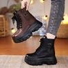 Soft Leather Five-centimeter Short Boots Women's Thick-soled Autumn and Winter New Small Inner Height-increasing Martin Boots