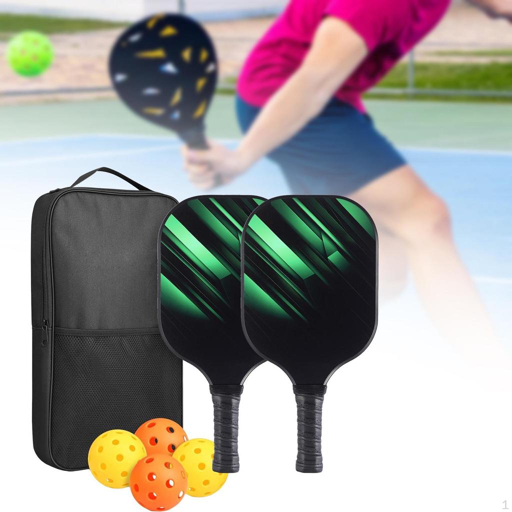 Pickleball Racket Honeycomb Set Standard Fiberglass Sports Gift with Balls and