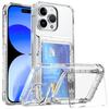 Прозрачный держатель для карточек, чехол для телефона iPhone 16, 15, 14 Plus, 13, 12, 11 Pro Max, ударопрочный, жесткий, акриловый, прозрачный чехол