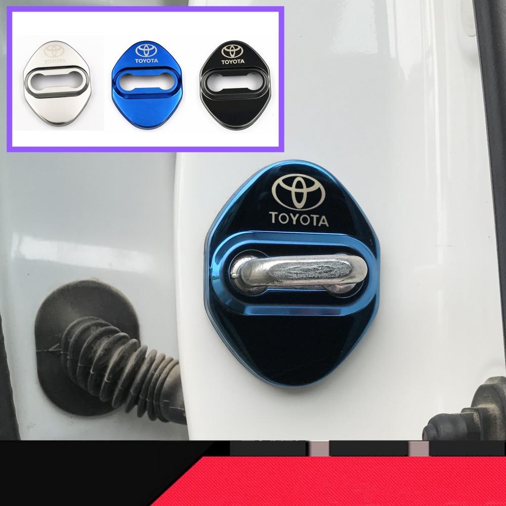 Защитная накладка на замок двери автомобиля для toyota camry chr corolla rav4 yaris prius наклейка аксессуары из нержавеющей стали стайлинг автомобиля IO2