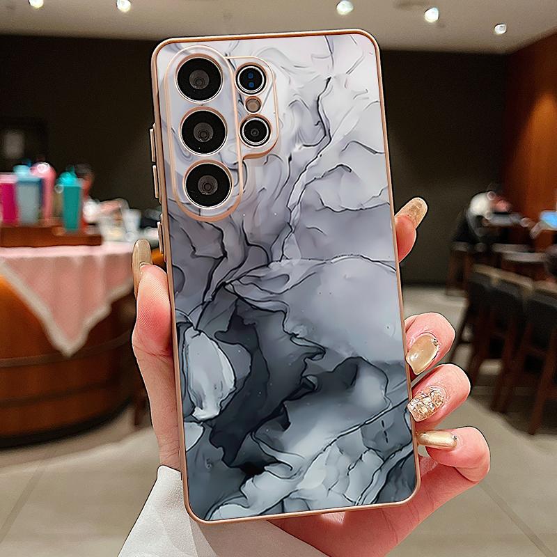Магнитный чехол для телефона для Samsung Galaxy S25 S26 Ultra Edge S24 S23 FE A17 A56 A37 A16 A35 A55 A15 A36 A54 5G с узором под мрамор