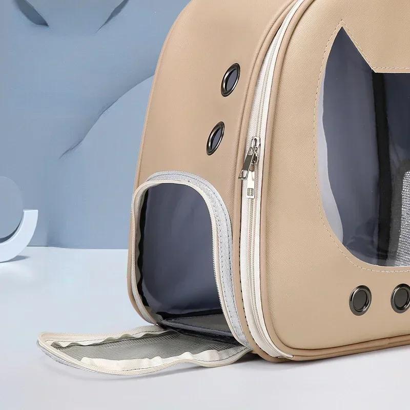 Рюкзак Кошачья сумка Новая легкая прозрачная сумка для домашних животных Большое пространство Удобный дышащий рюкзак для кошек