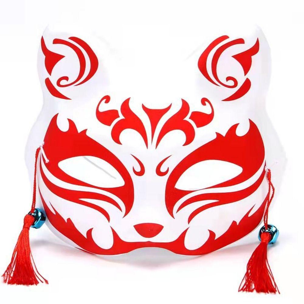 2Pcs Hand-Painted Party Props Japanese Anime Cosplay Accessories Portable Half Face Masks Festival