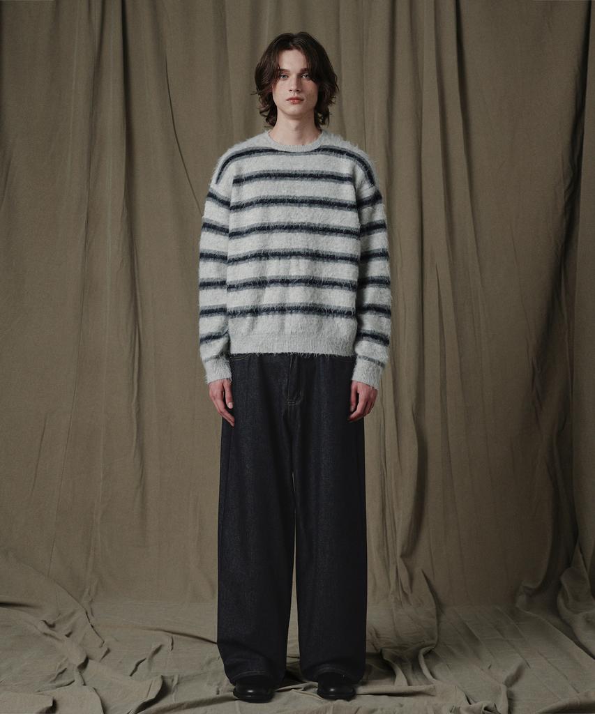 GLW Striped Brushed Knit Gray