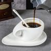 Pabei Simple Sail White Ceramic Coffee Cup & Saucer Set
