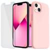 Case for iPhone 13 Pro Max - Pink - Slim Silicone - 2 Tempered Glasses - Screen Protector - Ultra Thin