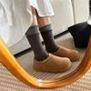 Маленькие картофельные каблуки все включено бархатные теплые на шею обувь Ken носить толстоподошвенные пушистые туфли хлопковые туфли осенью и зимой
