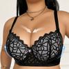 U-shaped Back Ultra-thin Lace Large Size Underwear Sexy Breathable Push-up Anti-sagging Steel Ring Bra