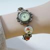 Викторианский стиль Ретро Бронзовый Браслет-часы с Бусинами в виде Цветка Розы для Женщин