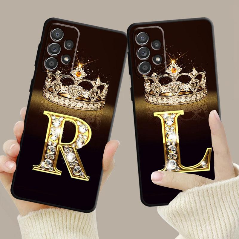 Чехол с золотым мрамором и монограммой для Samsung Galaxy A14 A73 A53 A71 A51 A31 A33 A22 A12 A21s A13 A32 A52s A72 A52 A23