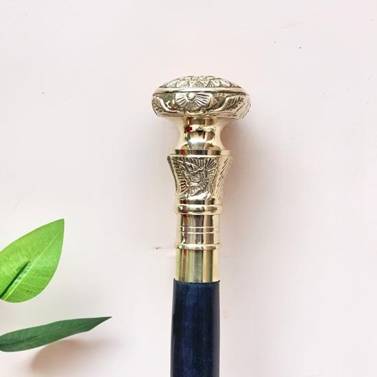 Трость для ходьбы с латунной ручкой в виде цветка, 99,06 см, стильная складная трость из черного твердого дерева, подарок для отца, бабушек и дедушек, рождественский подарок, подарок на годовщину